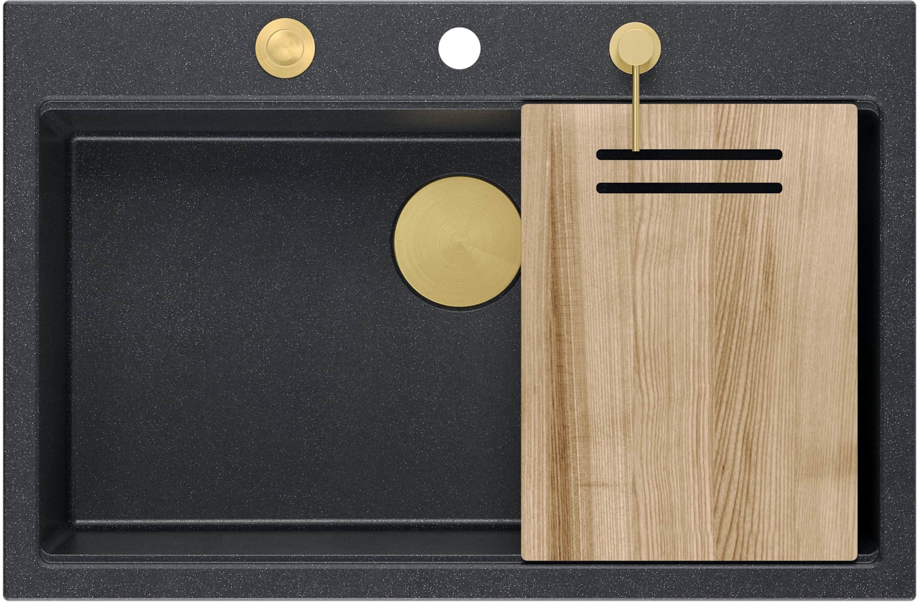 Quadron Marc GraniteQ-Spüle 76x50 cm schwarz HQM7650U8_PVDG1
