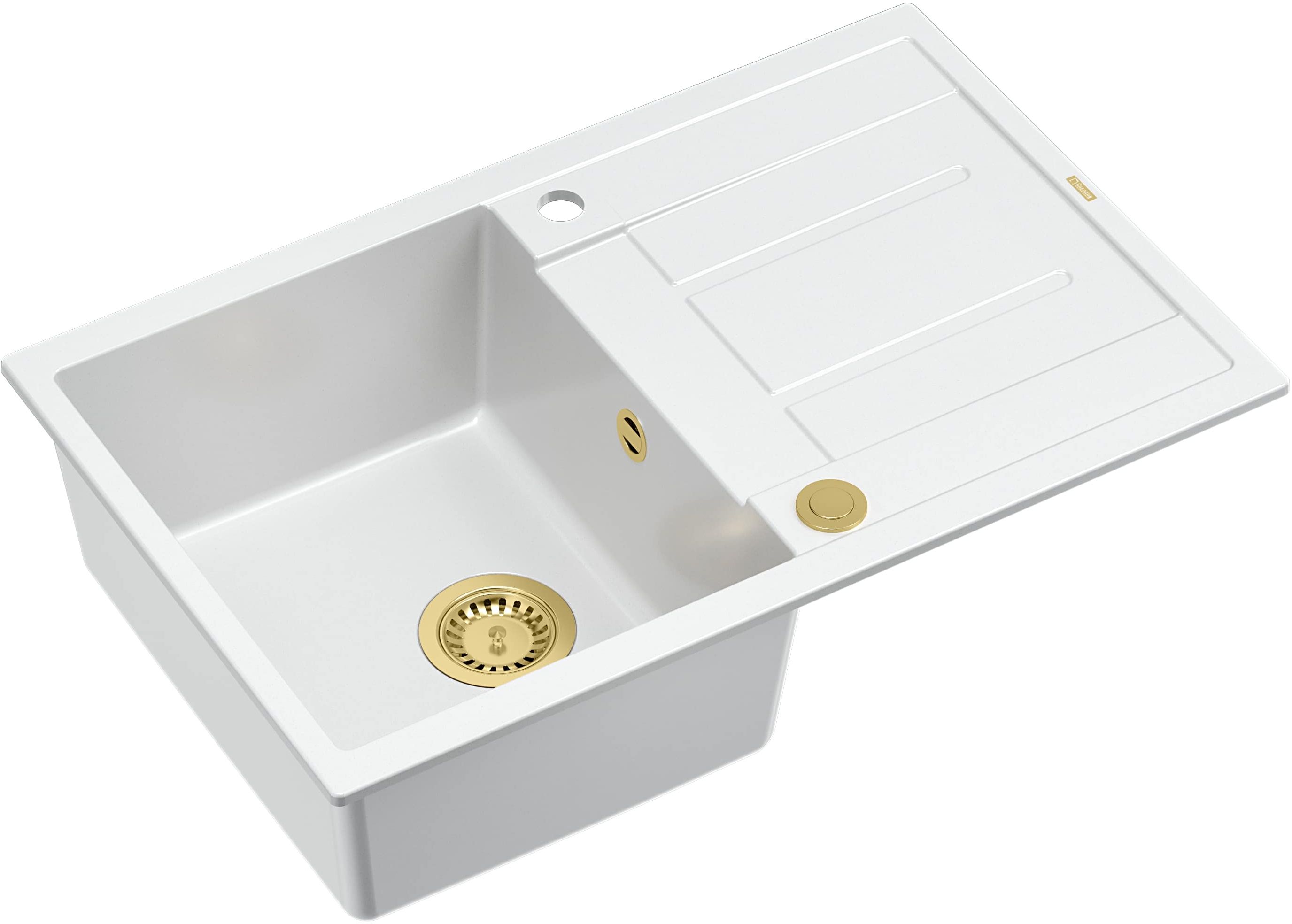 Quadron Morgan GraniteQ-Spüle 78x50 cm weiß HB8203U1-G1_P2O