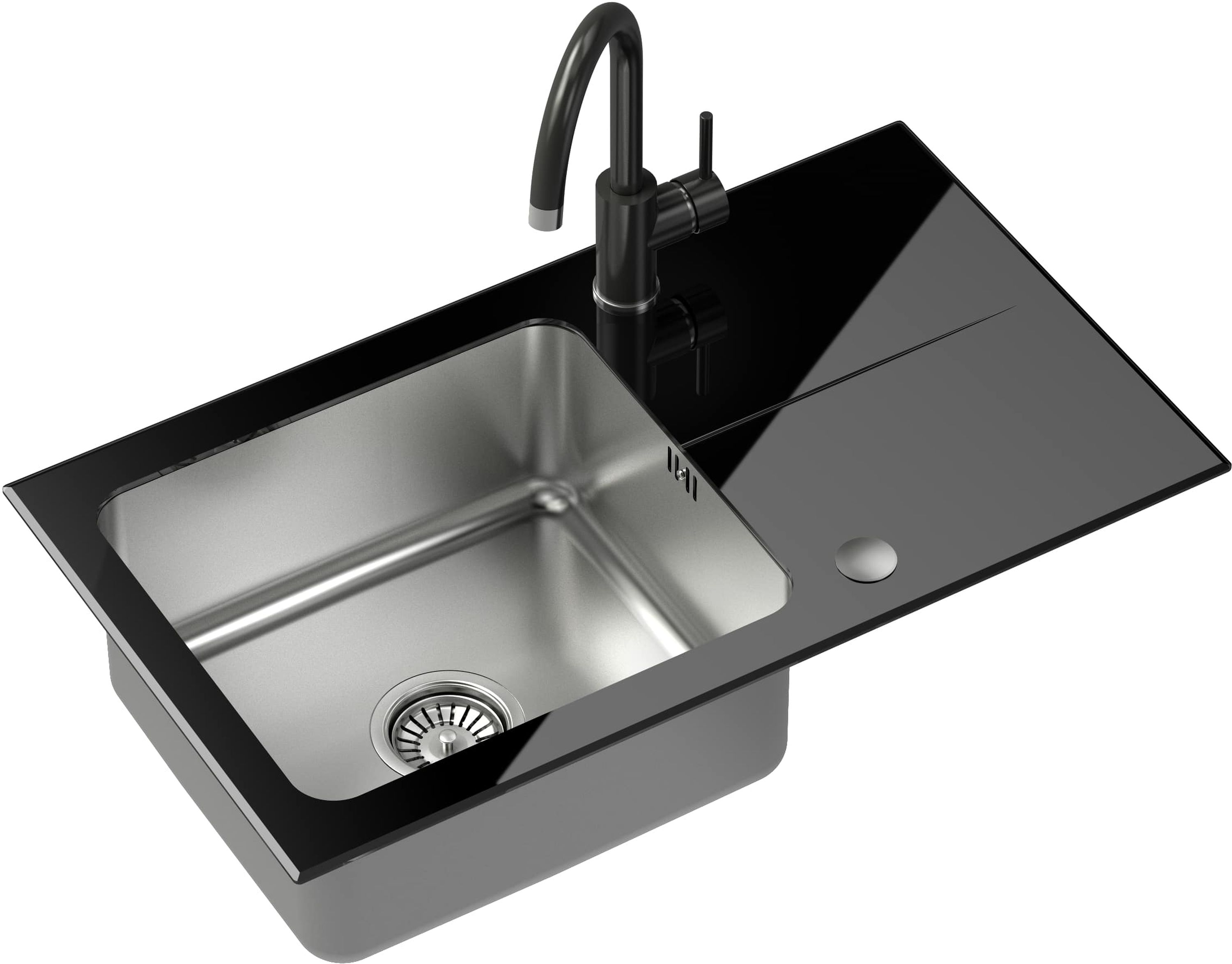 Quadron Hugh waschbecken mit wasserhahn schwarz/schwarz ST3577SC1BS-BW7059CZP