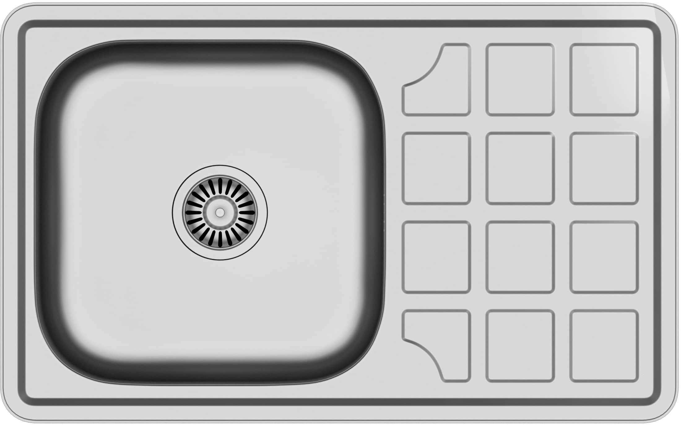 Quadron Louis 111 Edelstahlspüle mit Siphon 78x48 cm HD111LEN7848
