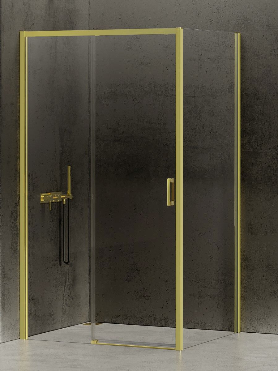 New Trendy Prime Light Gold Duschkabine 110x80 cm rechteckig gold Glanz/durchsichtiges Glas D-0422A/D-0223B