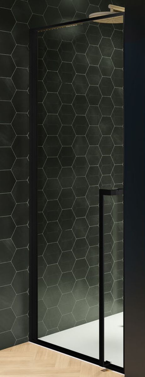 Riho Lucid Duschtüren 90 cm aufklappbar schwarz Matte/durchsichtiges Glas G005002121