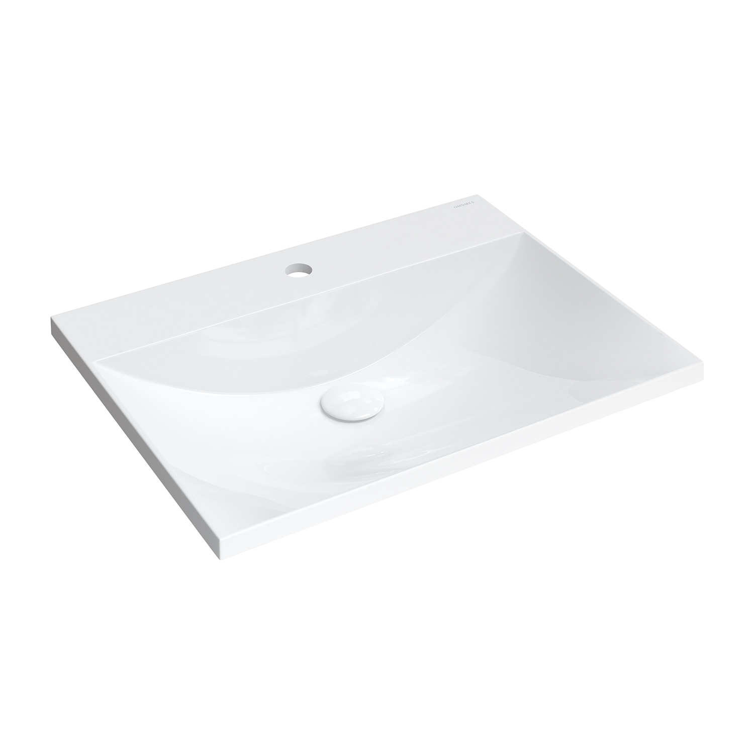Omnires Naxos M+ Waschbecken 60x46 cm rechteckig Möbel weiß glanz NAXOSF600BP