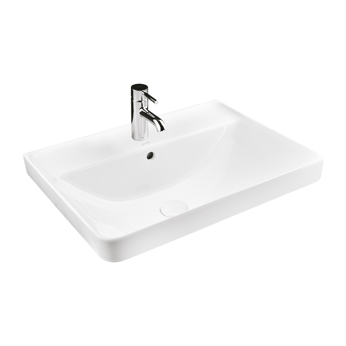 Oltens Kolma Waschbecken 61x47.5 cm rechteckig Einbauwaschbecken weiß glanz 41708000