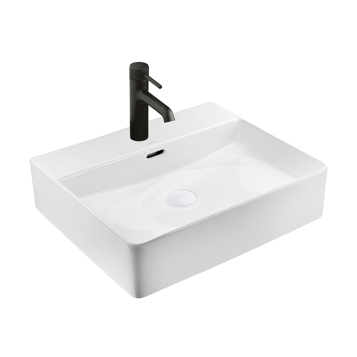 Ksuro 100 Waschbecken 50.5x43 cm rechteckig Aufsatzwaschbecken weiß glanz 21001000