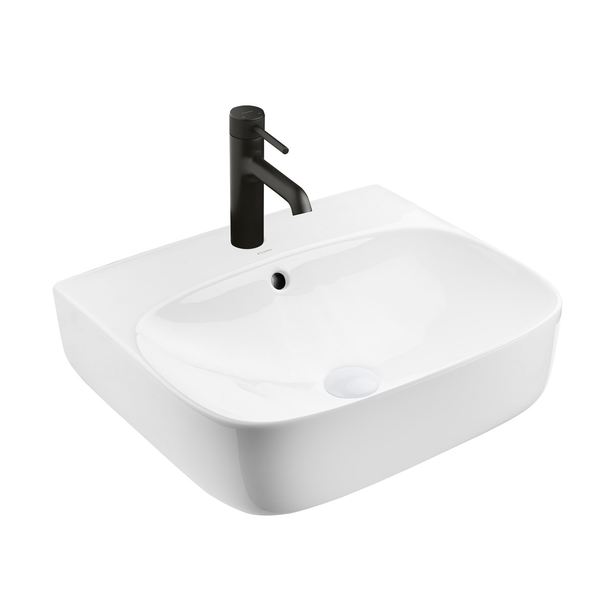 Ksuro 107 Waschbecken 50x44.5 cm rechteckig Aufsatzwaschbecken weiß glanz 21802000