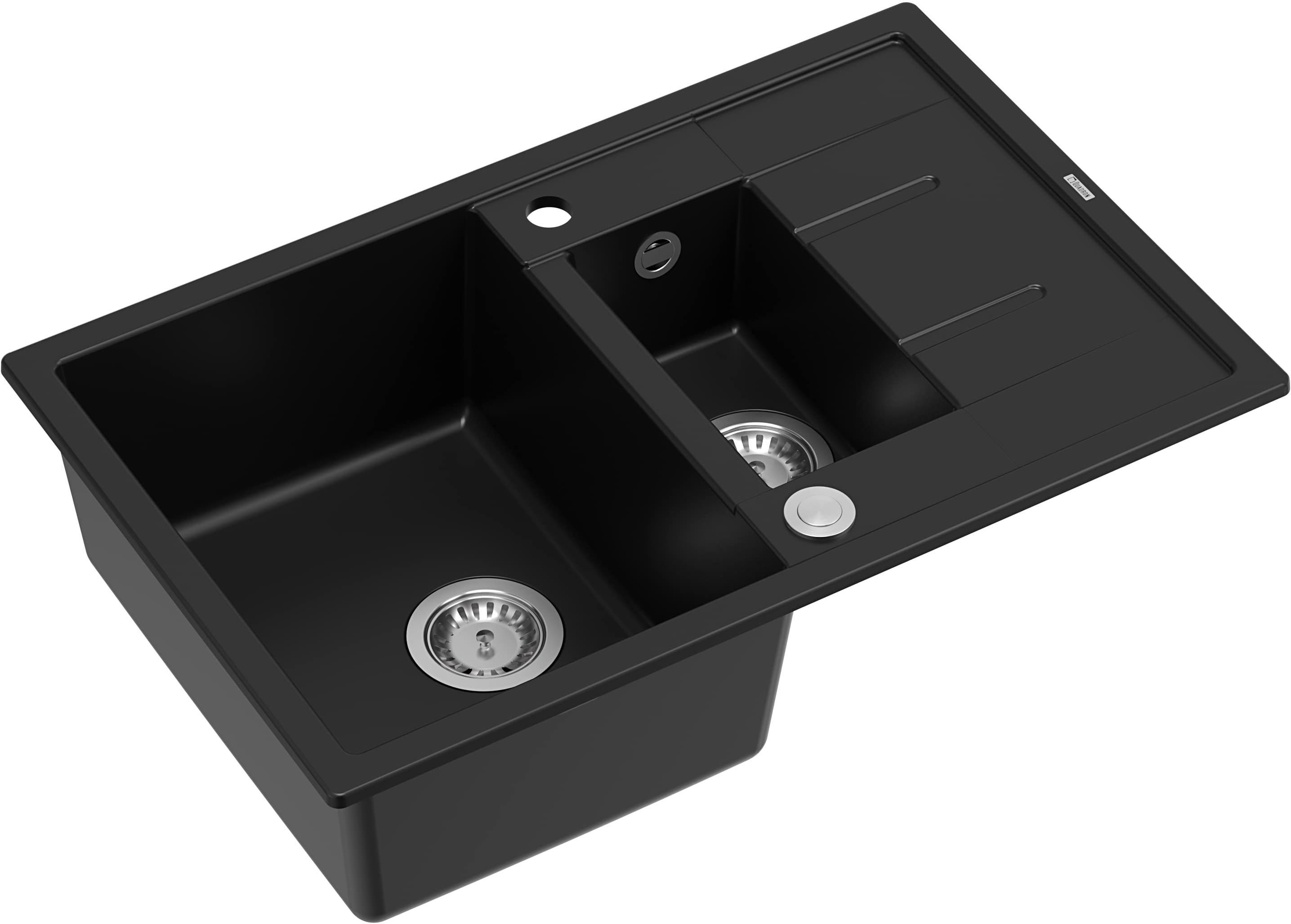 Quadron Morgan GraniteQ-Spüle 78x50 cm schwarz HB8224U7-BS_P2O