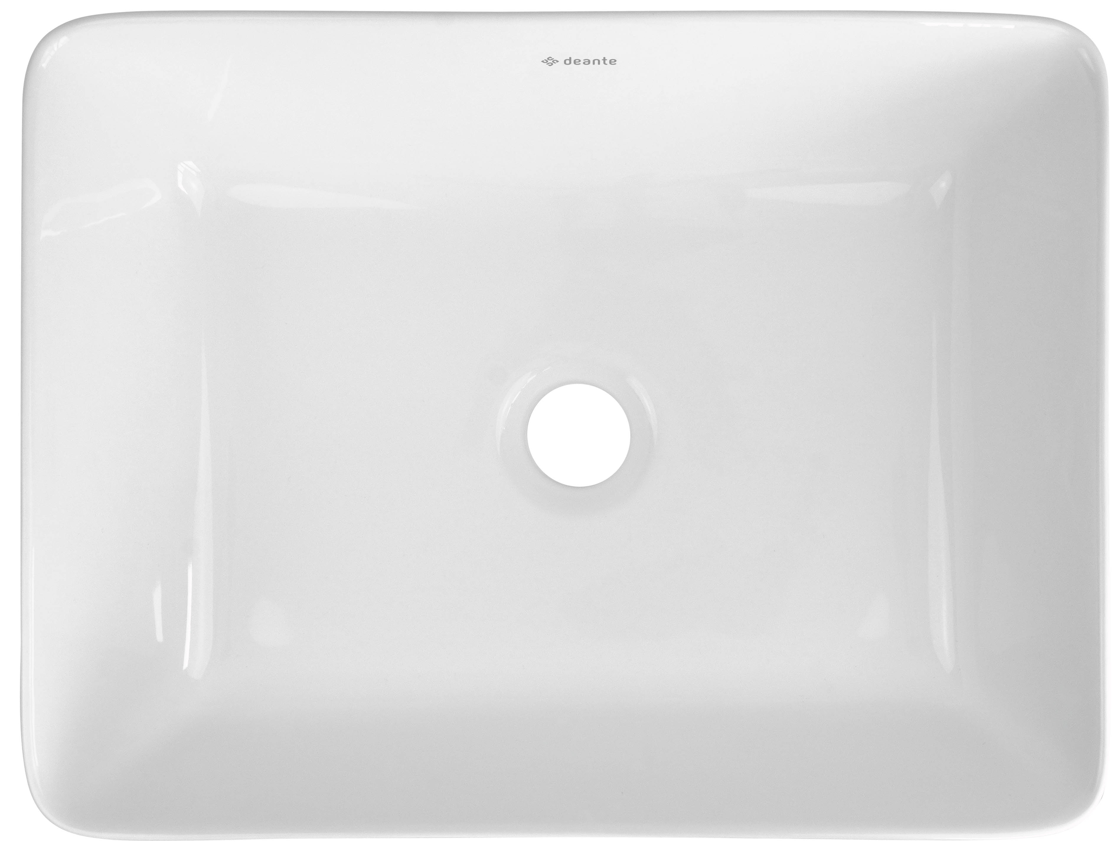 Deante Jasmin Waschbecken 40x30 cm rechteckig Aufsatzwaschbecken weiß glanz CDJ_6U4S