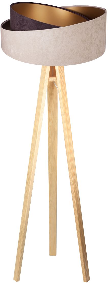 BPS Koncept Galaxy Stehlampe 1x60 W gold-holz-beige-braun 060P-019