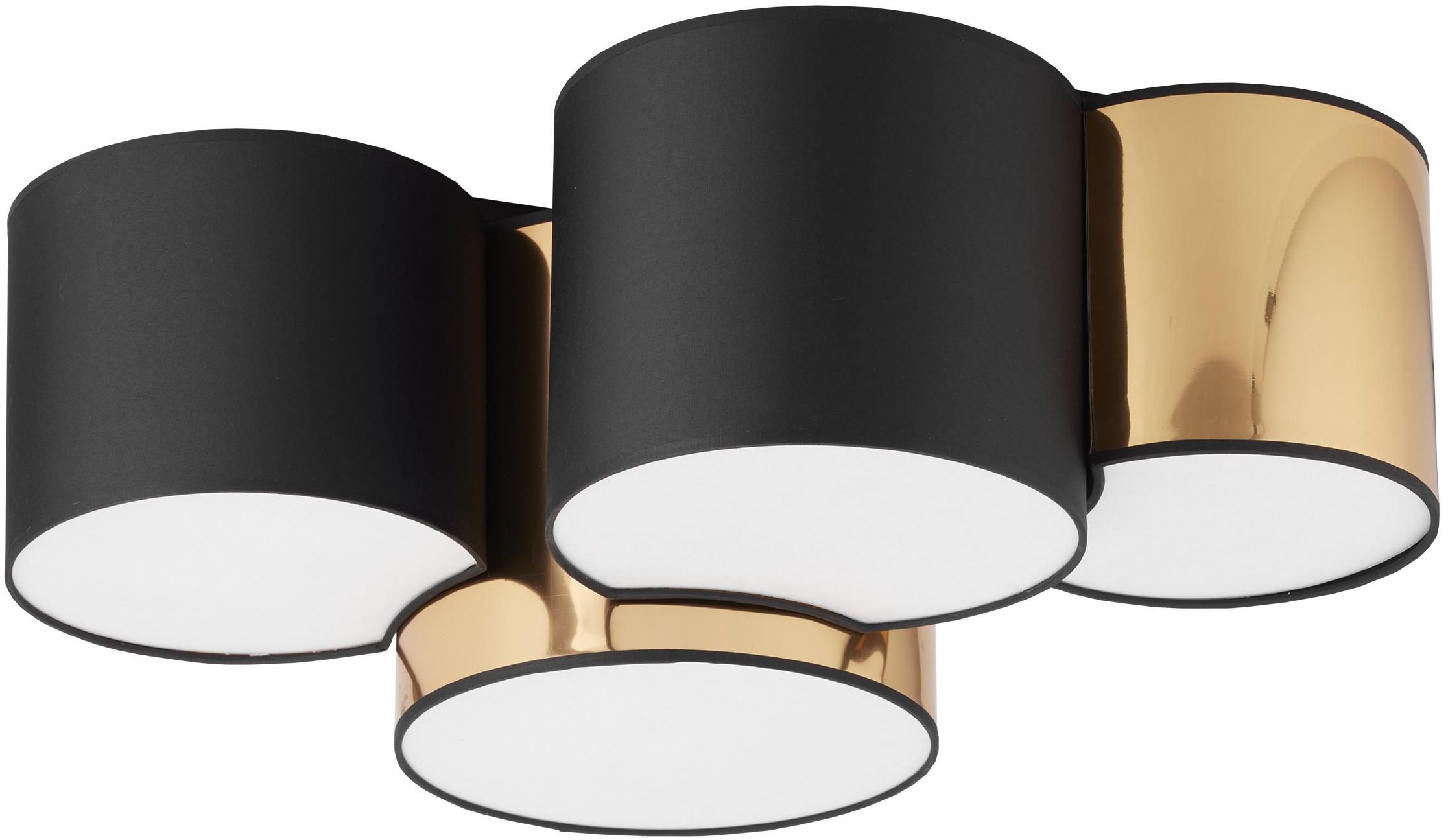 TK Lighting Mona Decke 4x15 W schwarz-gold 3446