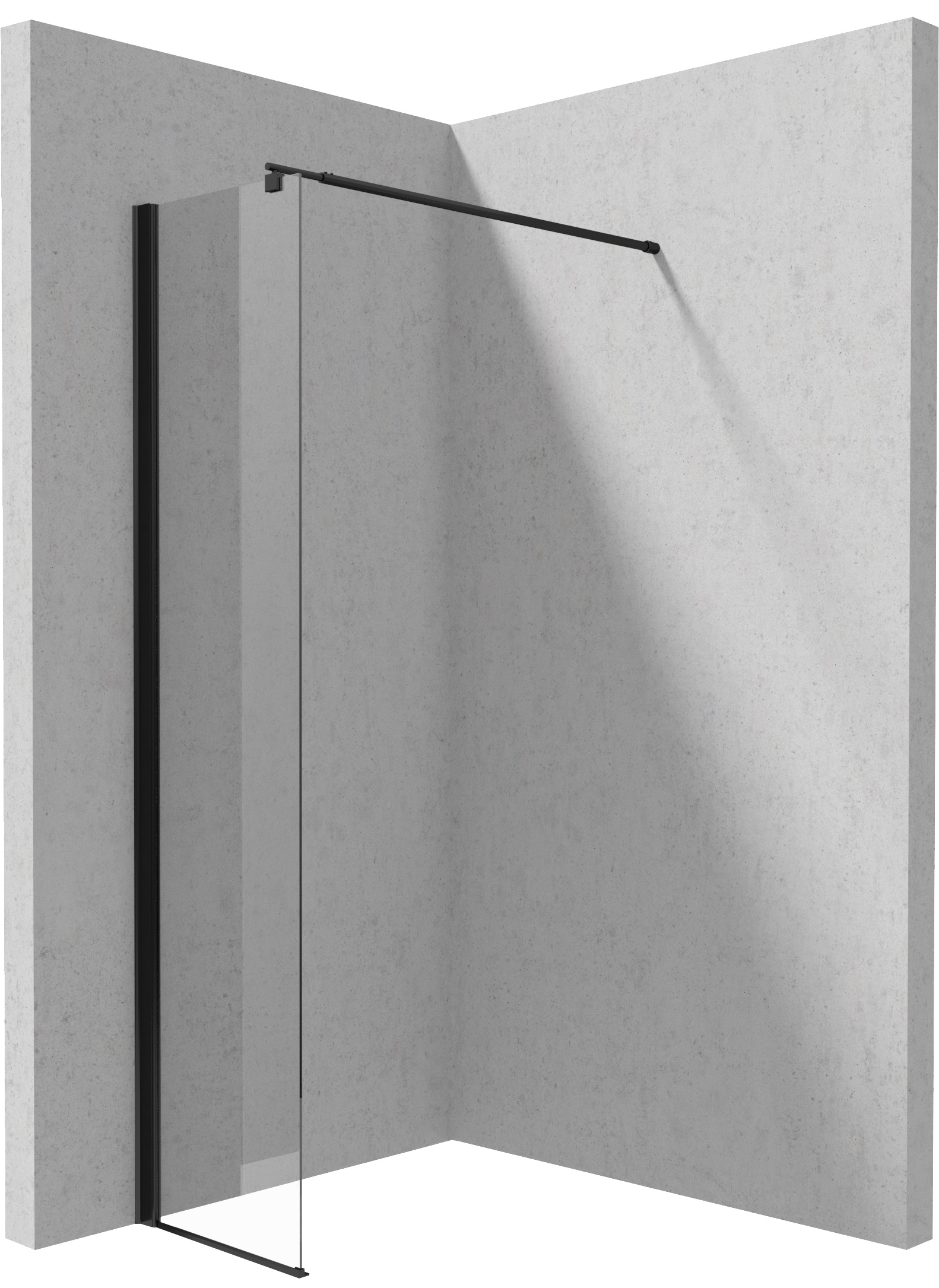 Deante Kerria Plus Walk-In Duschwand 30 cm schwarz Matte/durchsichtiges Glas KTS_N83P