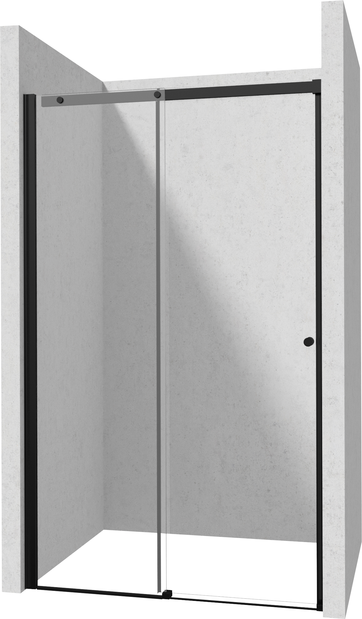 Deante Kerria Plus Duschtüren 160 cm Schiebe- schwarz Matte/durchsichtiges Glas KTSPN16P