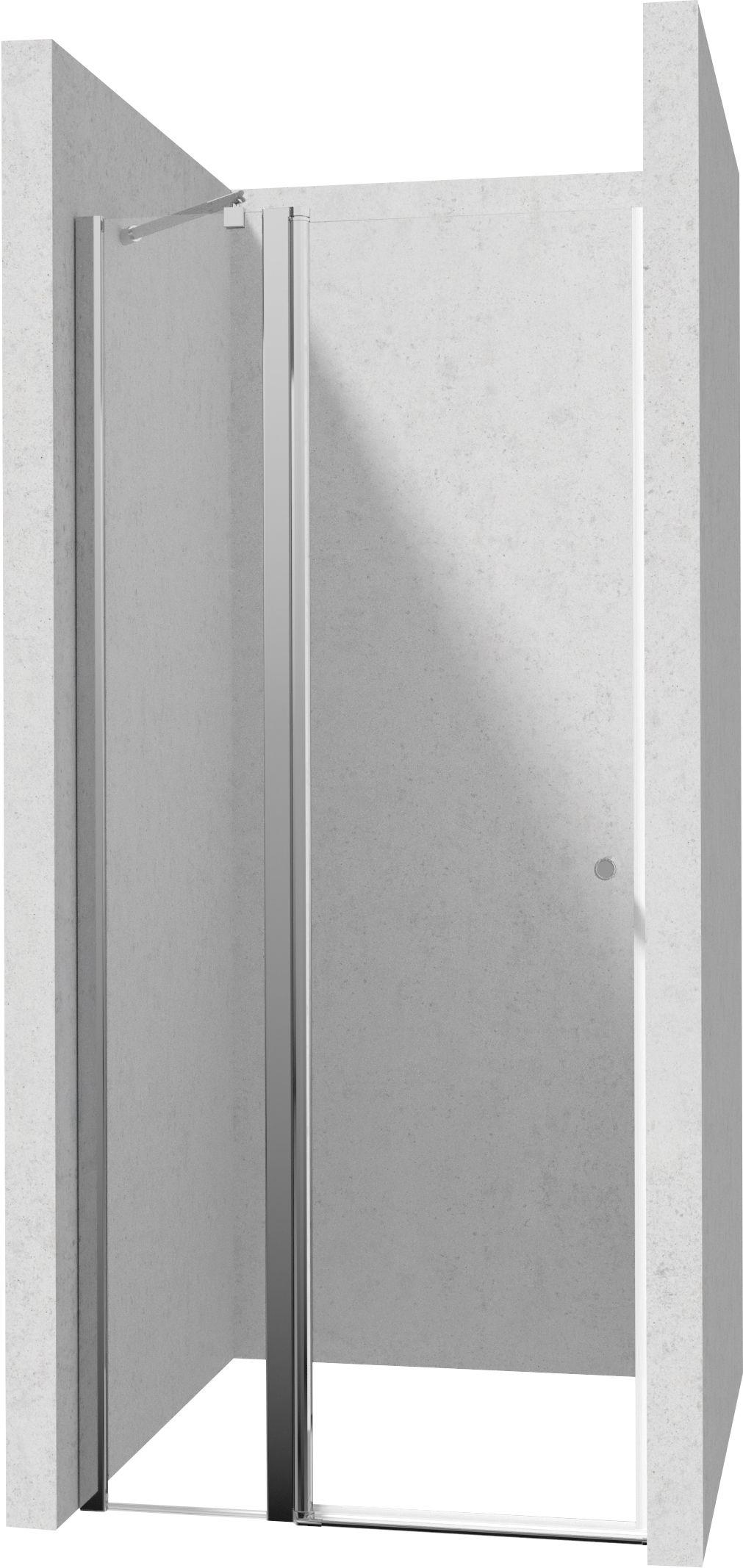 Deante Kerria Plus Duschtüren 90 cm aufklappbar chrom Glanz/durchsichtiges Glas KTSU041P