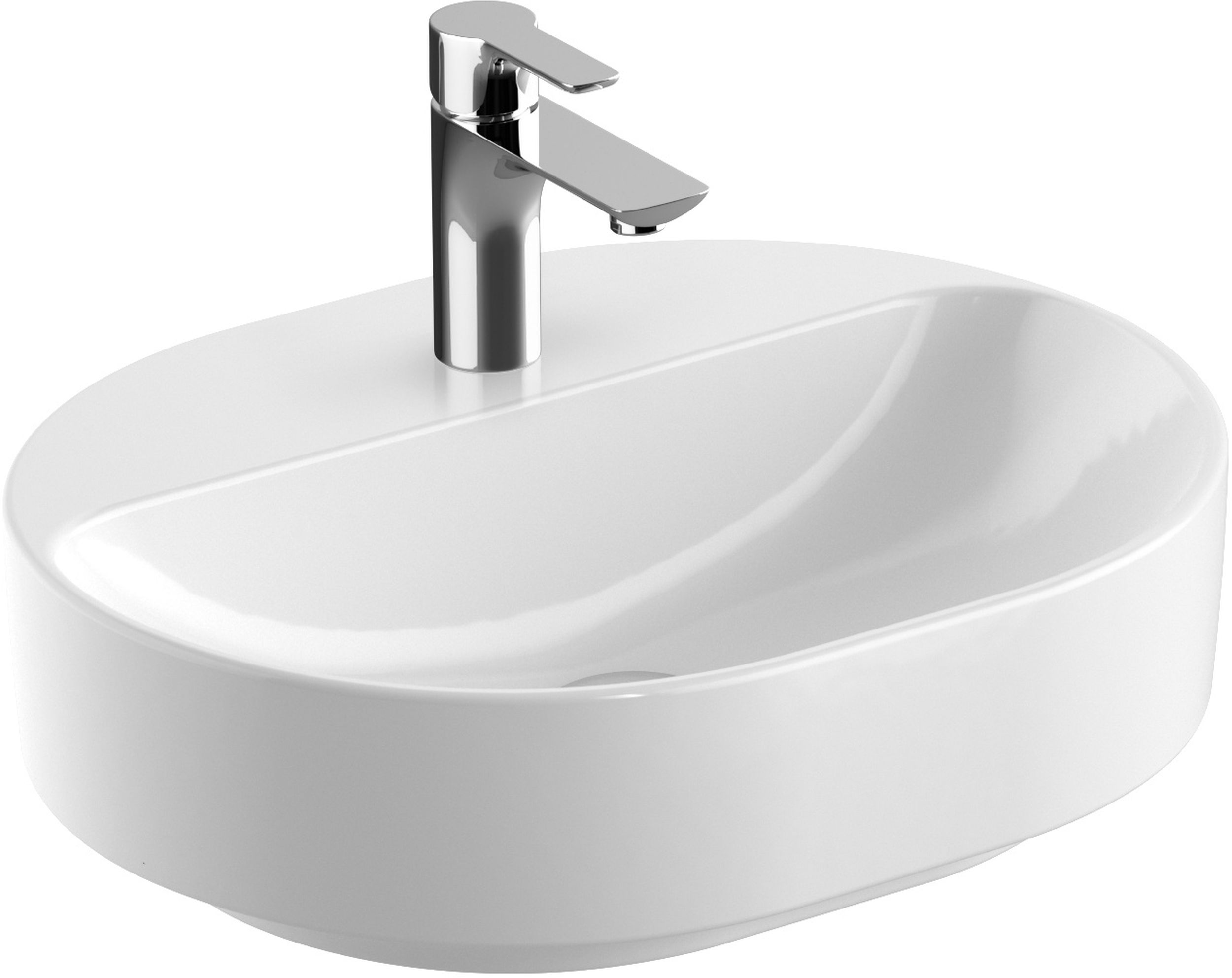 Geberit Variform Waschbecken 50x40 cm oval Möbel-Aufsatzwaschbecken weiß glanz 500.776.01.2