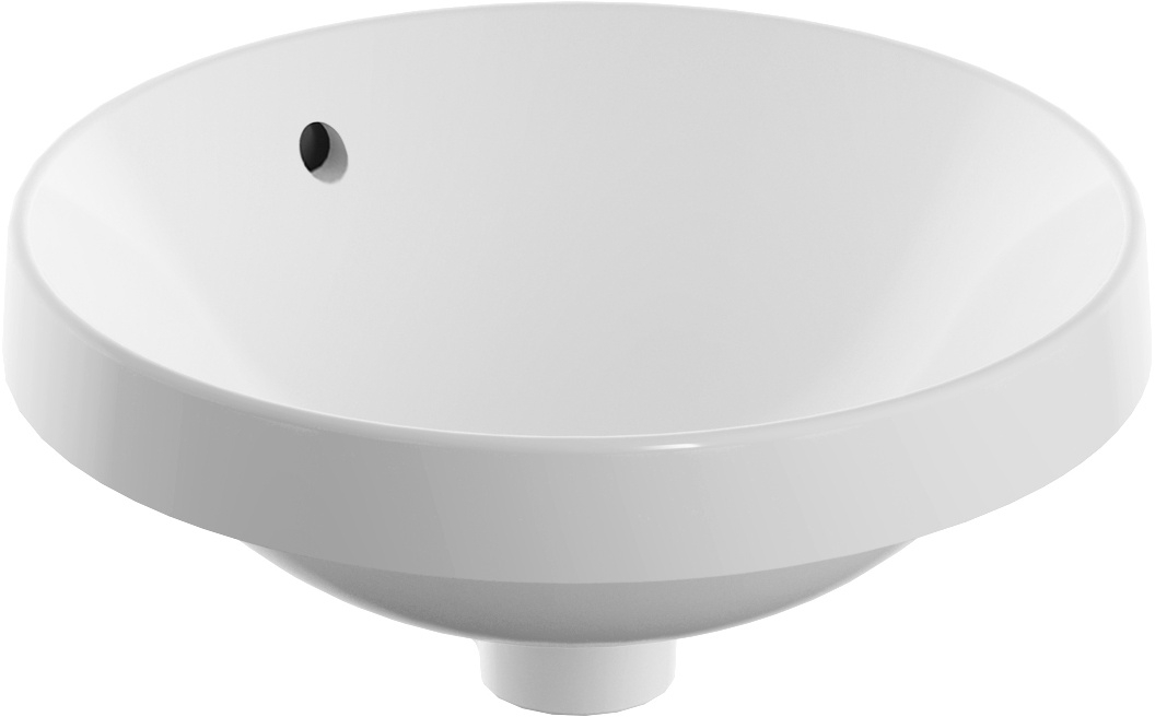 Geberit Variform Waschbecken 40x40 cm rund Einbauwaschbecken weiß glanz 500.700.01.2
