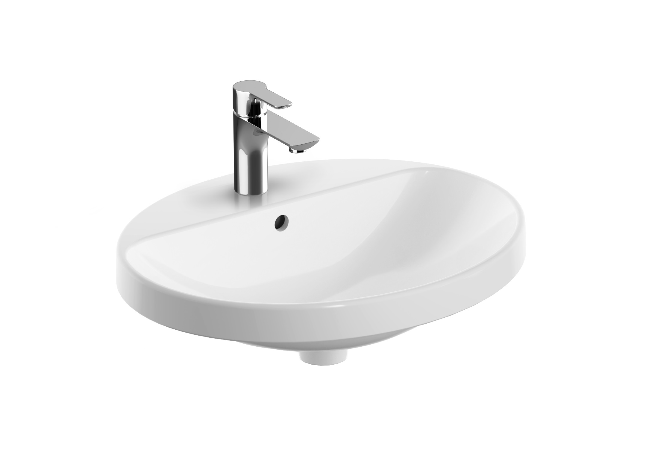 Geberit Variform Waschbecken 55x45 cm oval Einbauwaschbecken weiß glanz 500.720.01.2