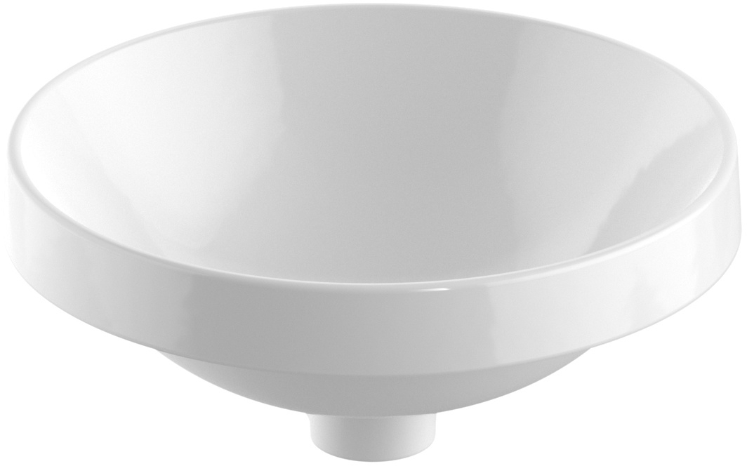Geberit Variform Waschbecken 40x40 cm rund Einbauwaschbecken weiß glanz 500.703.00.2