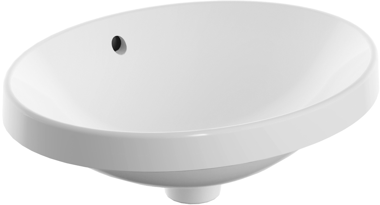 Geberit Variform Waschbecken 50x40 cm oval Einbauwaschbecken weiß glanz 500.709.00.2