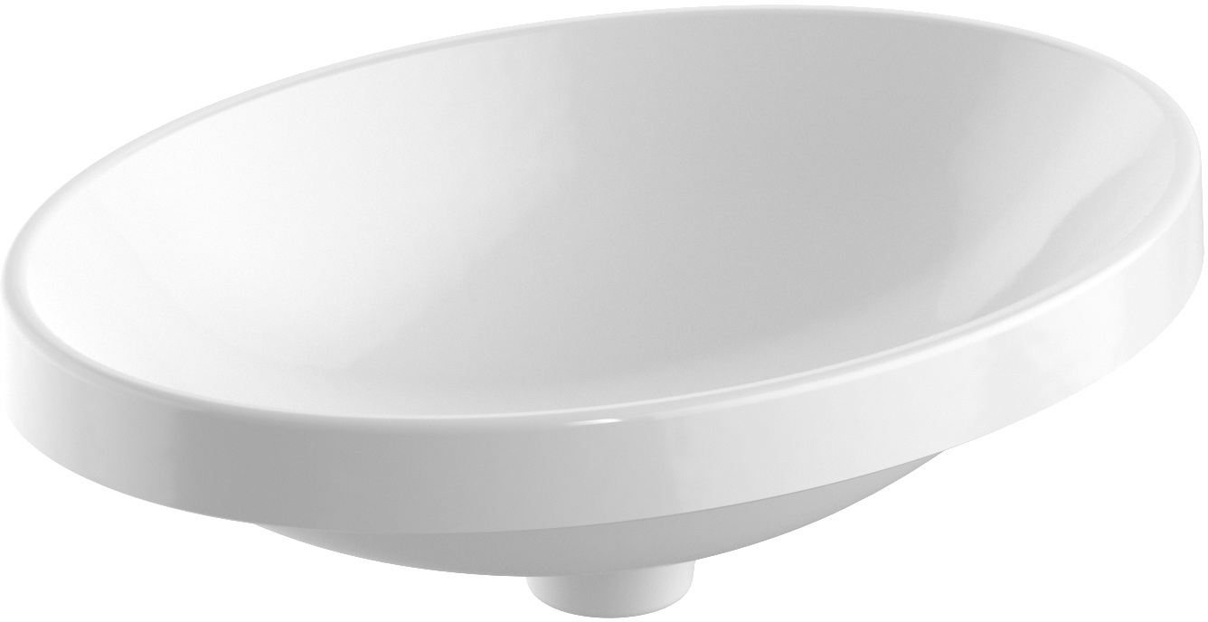 Geberit Variform Waschbecken 55x40 cm oval Einbauwaschbecken weiß glanz 500.719.00.2
