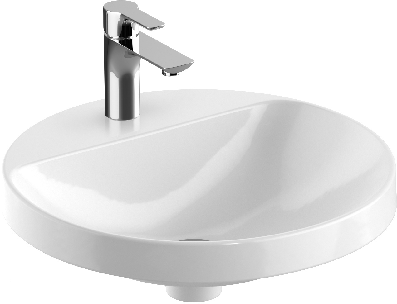 Geberit Variform Waschbecken 48x48 cm rund Einbauwaschbecken weiß glanz 500.705.01.2