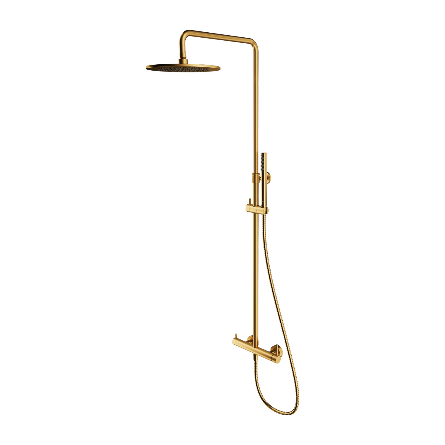 Omnires Y Duschset Wandmontage mit Kopfbrause gold Y1244MGLB