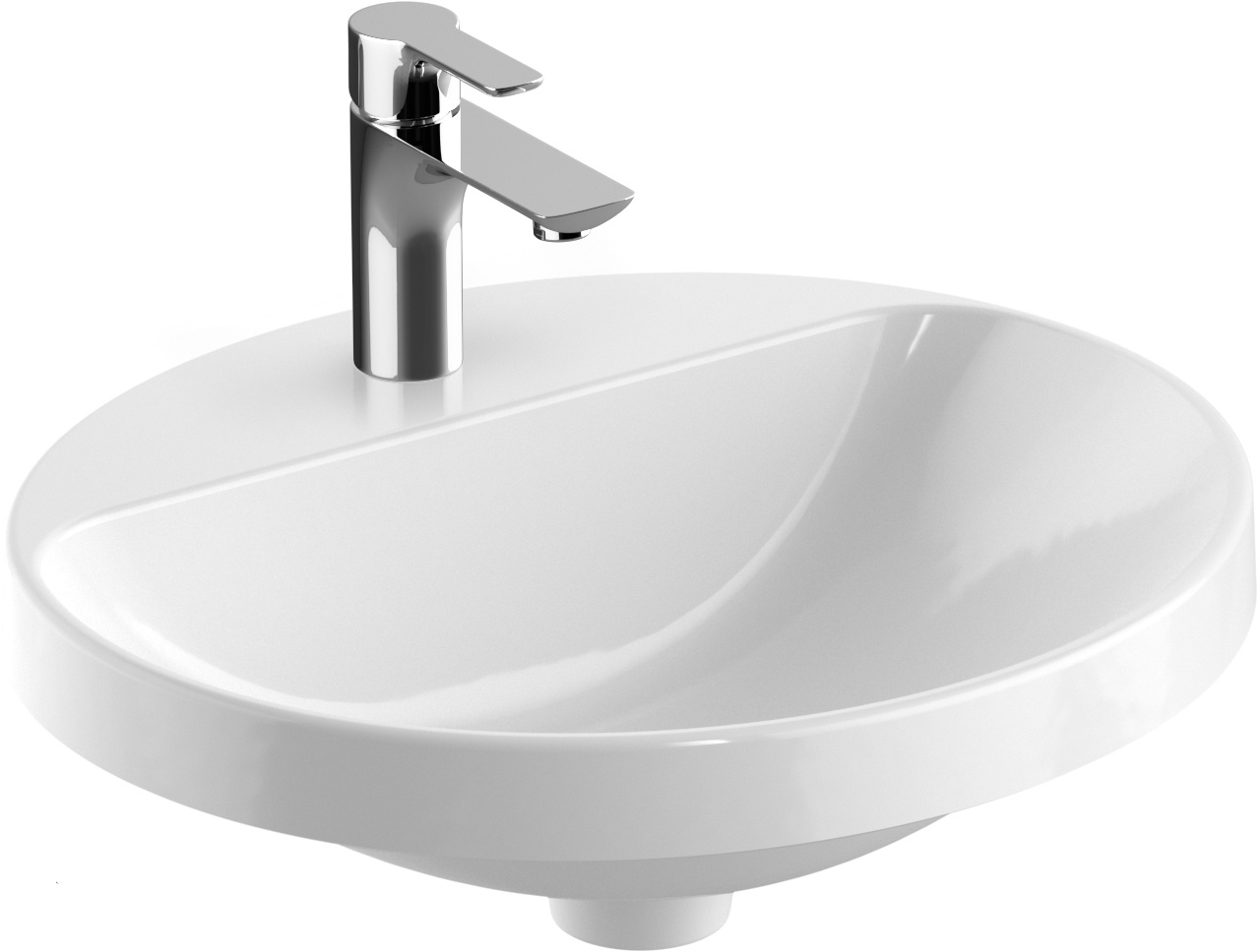 Geberit Variform Waschbecken 50x45 cm oval Einbauwaschbecken weiß glanz 500.715.00.2