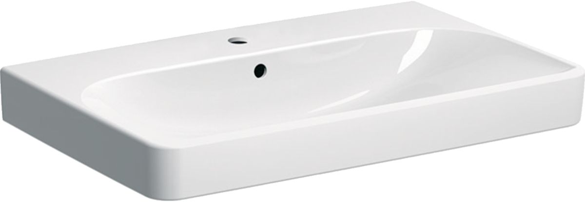 Geberit Smyle Square Waschbecken 75x48 cm rechteckig Klassisch-Möbel weiß glanz 500.249.01.8