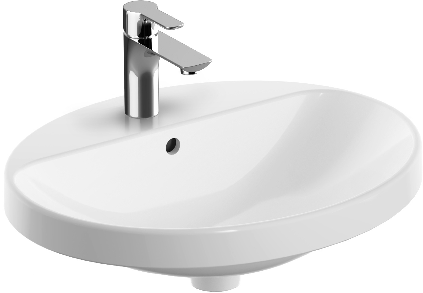Geberit Variform Waschbecken 55x45 cm oval Einbauwaschbecken weiß glanz 500.721.01.2