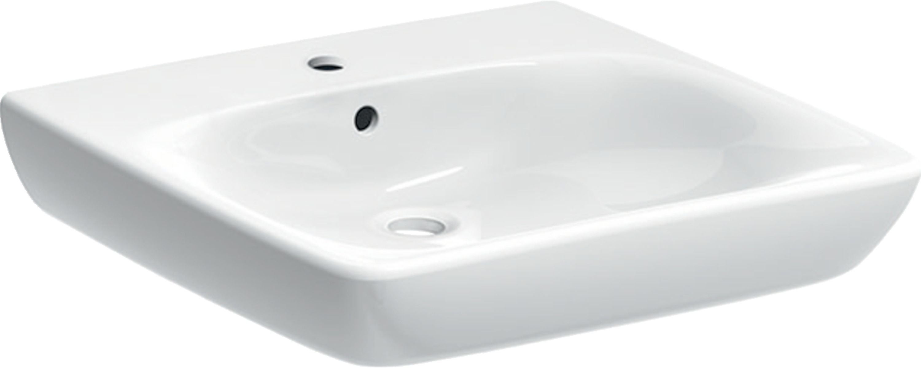 Geberit Selnova Comfort Waschbecken 60x55 cm rechteckig Klassisch barrierefrei weiß glanz 502.769.00.7