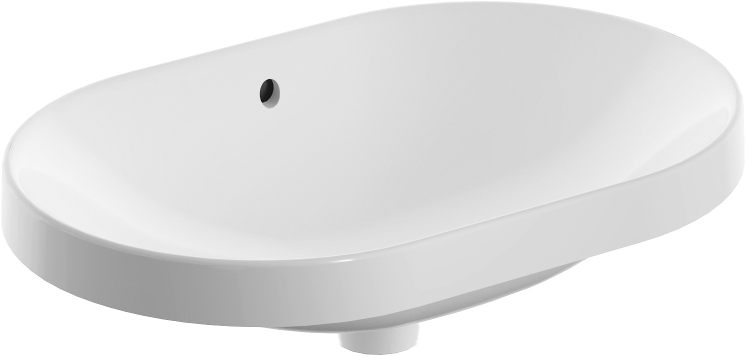 Geberit Variform Waschbecken 60x40 cm oval Einbauwaschbecken weiß matte 500.728.00.2