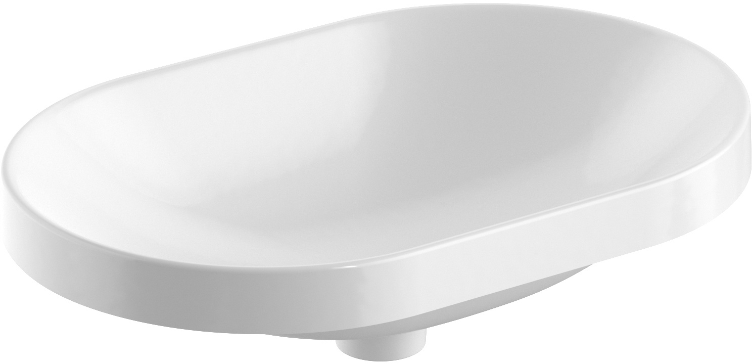 Geberit Variform Waschbecken 60x40 cm oval Einbauwaschbecken weiß matte 500.730.00.2