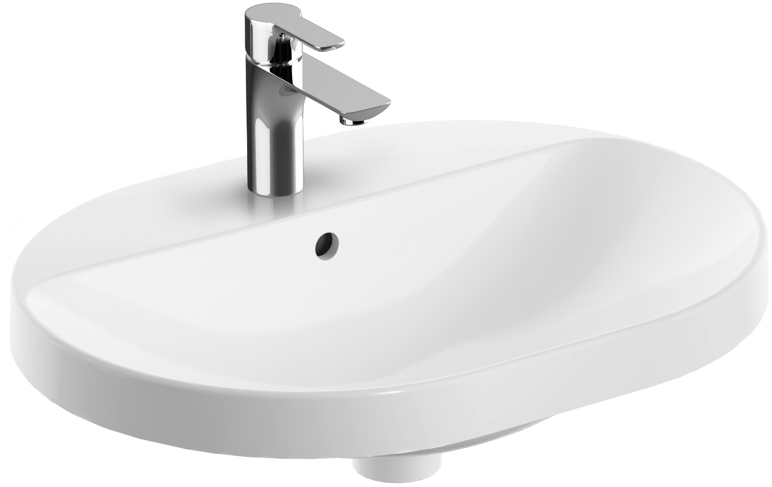 Geberit Variform Waschbecken 60x45 cm oval Einbauwaschbecken weiß matte 500.733.00.2