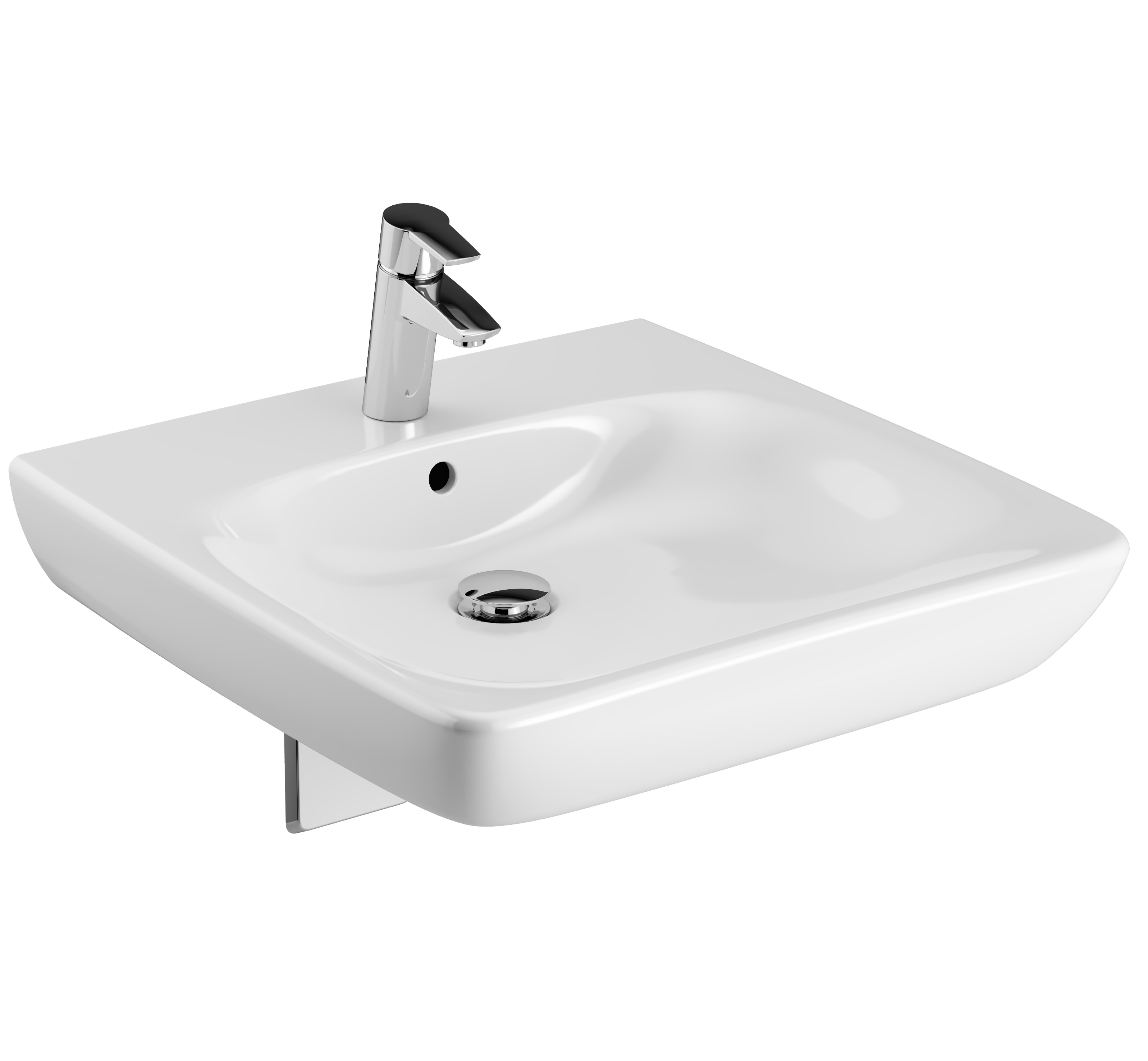 Geberit Selnova Compact Waschbecken 55x55 cm quadratisch Klassisch barrierefrei weiß glanz 501.461.00.7
