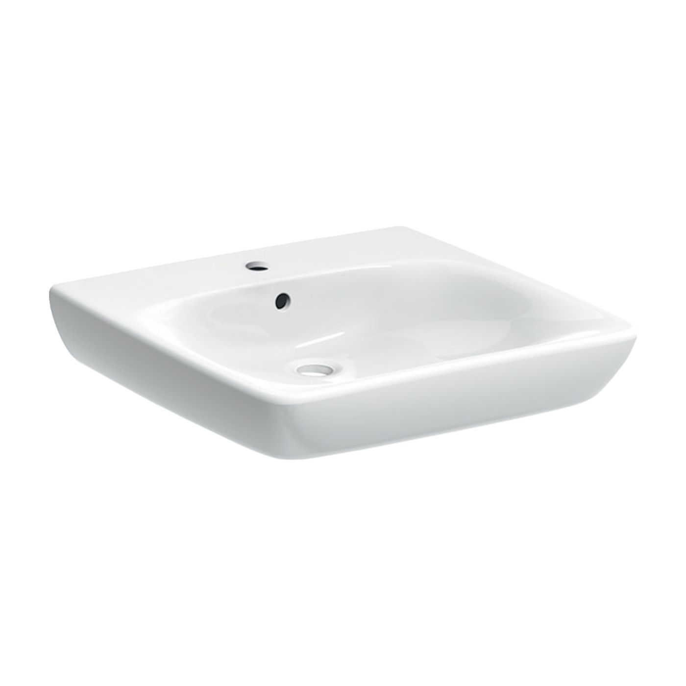 Geberit Selnova Comfort Waschbecken 65.5x55 cm rechteckig Klassisch barrierefrei weiß glanz 500.188.01.7