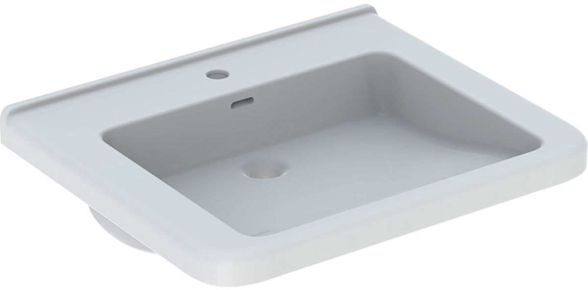 Geberit Selnova Compact Square Waschbecken 65x55 cm rechteckig Klassisch weiß glanz 500.788.01.7