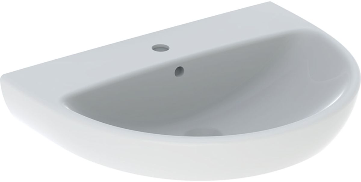 Geberit Selnova Waschbecken 65x50 cm halbrund Klassisch weiß glanz 500.297.01.7