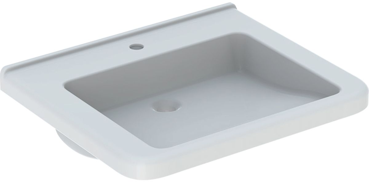 Geberit Selnova Comfort Square Waschbecken 65x55 cm rechteckig Klassisch barrierefrei weiß glanz 500.789.01.7