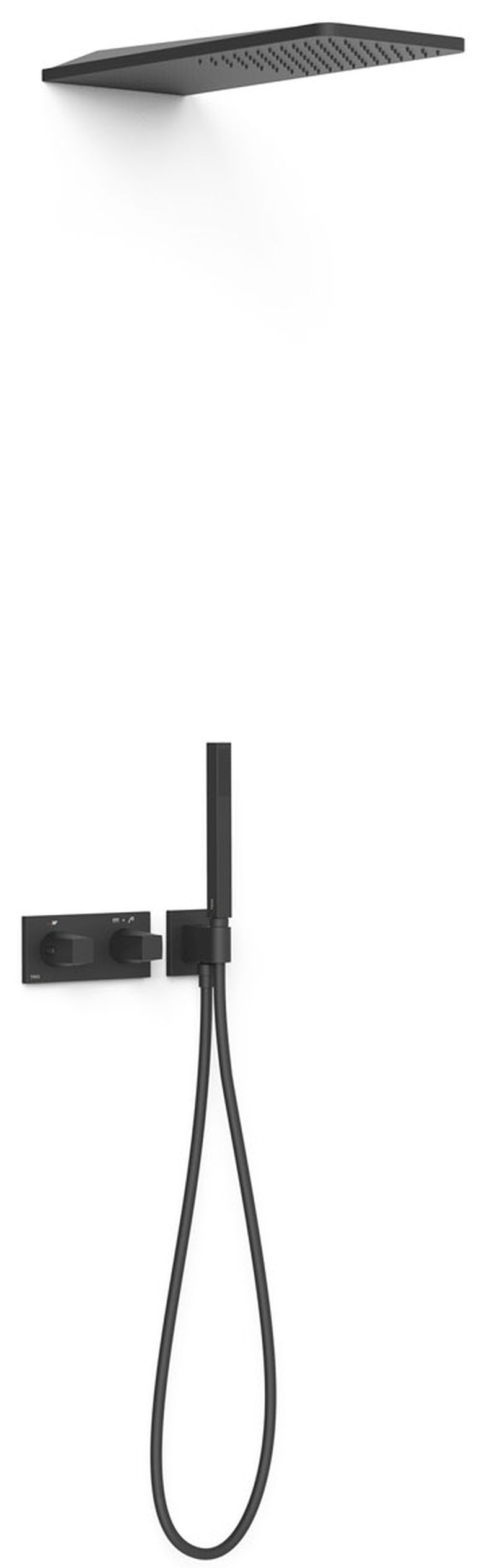 Tres B-System Duschset Unterputz mit Thermostat mit Kopfbrause schwarz 30725205NM