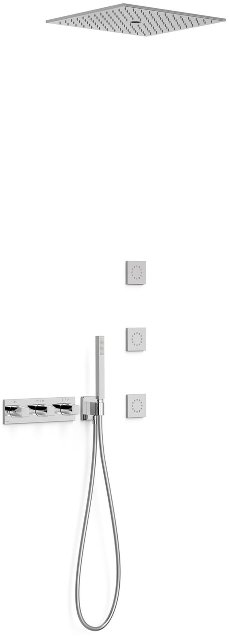 Tres B-System Duschset Unterputz mit Thermostat mit Kopfbrause chrom 30725406