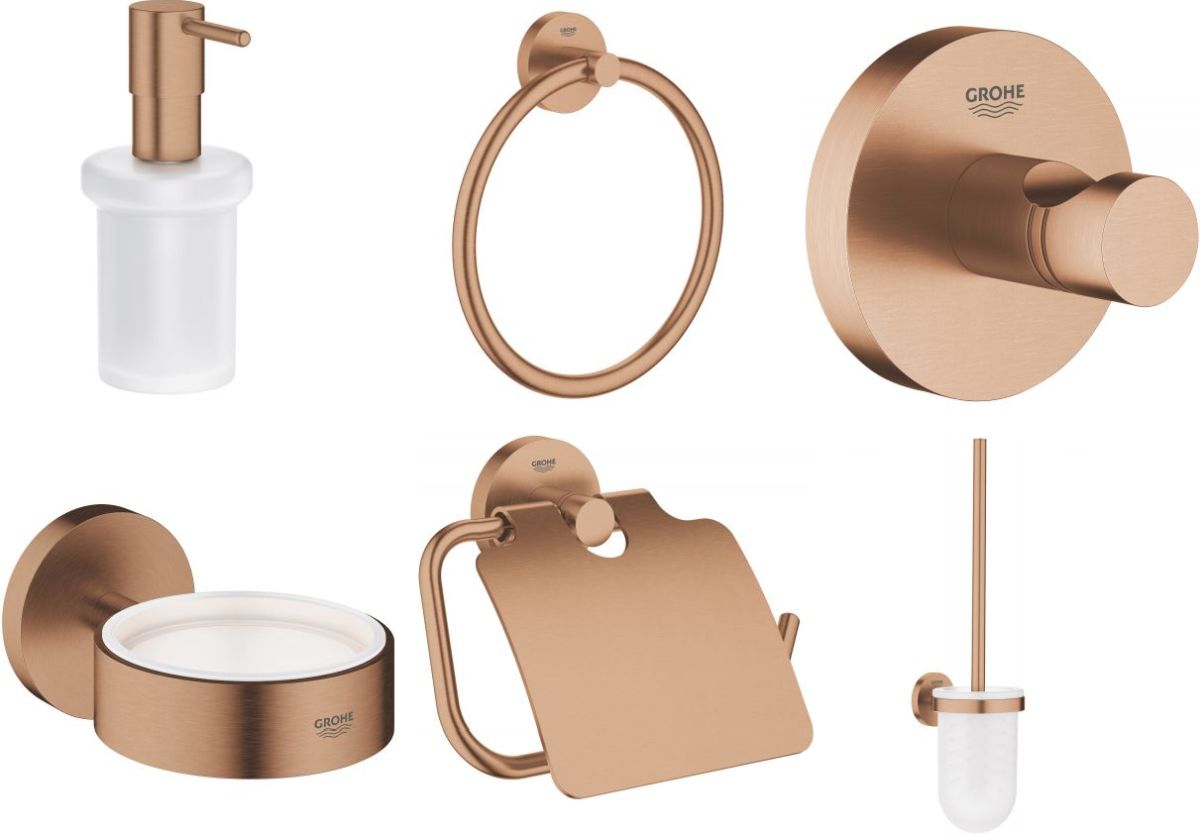 Set Toilettenbürstengarnitur Grohe Essentials 40374DL1, Toilettenpapierhalter Grohe Essentials 40367DL1, 40369DL1, 40365DL1, 40394DL1, 40364DL1