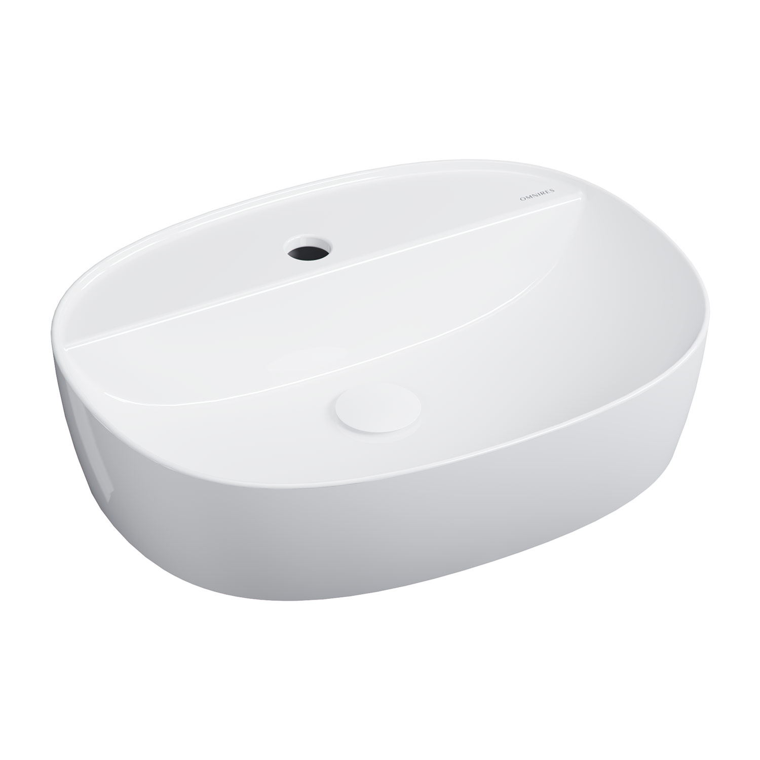 Omnires Atlanta Waschbecken 51x39 cm oval Aufsatzwaschbecken weiß glanz ATLANTA505BP