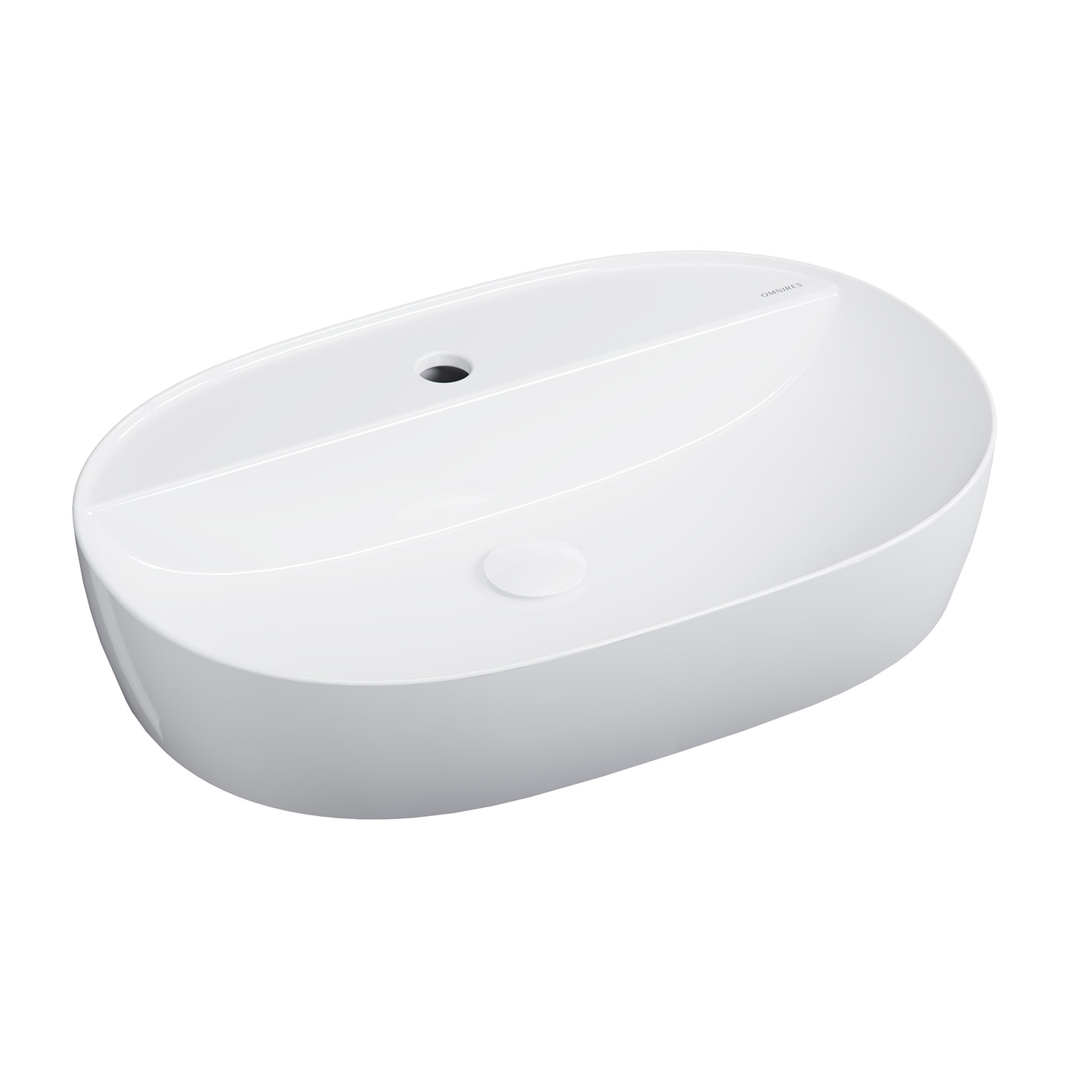 Omnires Atlanta Waschbecken 61x40 cm oval Aufsatzwaschbecken weiß glanz ATLANTA610BP