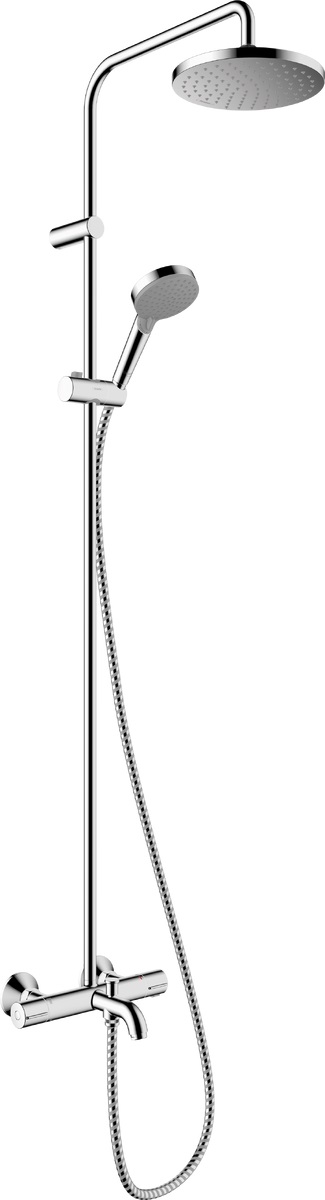 Hansgrohe Vernis Blend Duschset Wandmontage mit Thermostat mit Kopfbrause chrom 26274000