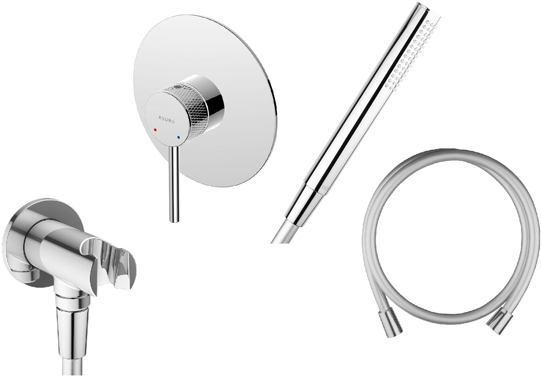 Set Duscharmatur Ksuro 01 12000010, Handbrause Oltens Ume 37102100, 39304100, 37200100