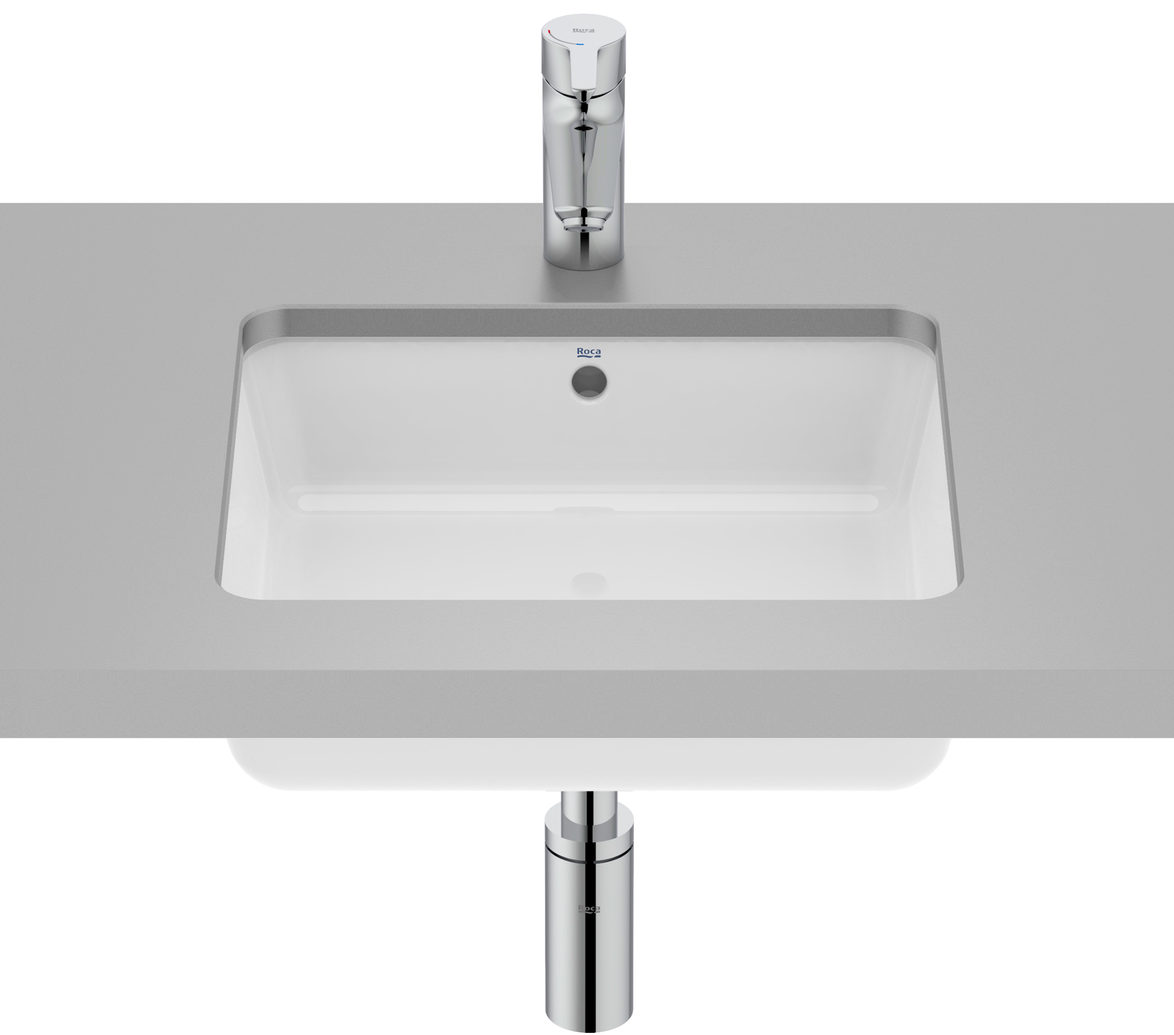 Roca Gap Waschbecken 40x35 cm rechteckig Unterbauwaschbecken weiß glanz A3270YE000