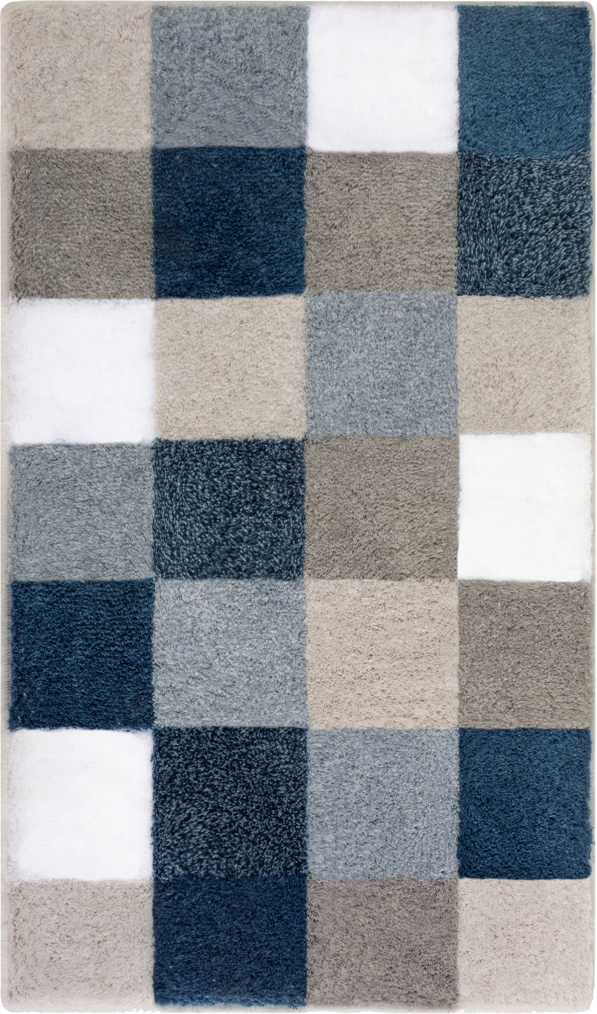 Kleine Wolke Caro Badteppich 150x85 cm rechteckig weiß-grau-beige-schwarz-farbmischung 5426783453