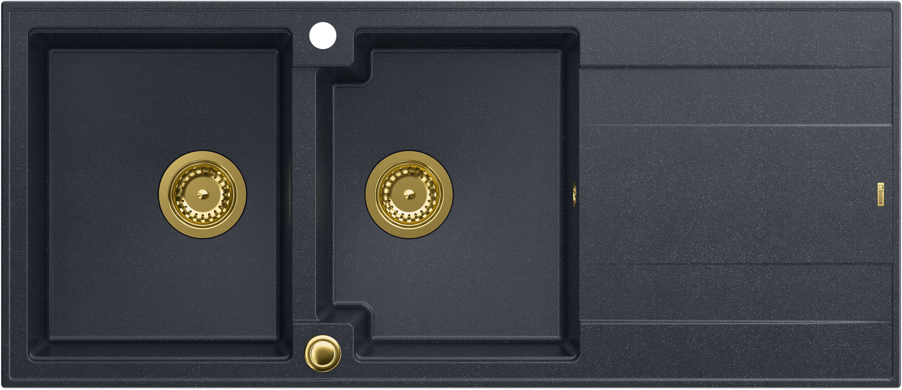 Quadron Evan GraniteQ-Spüle 116x50 cm schwarz HQE11650U8_PVDG1_P2O