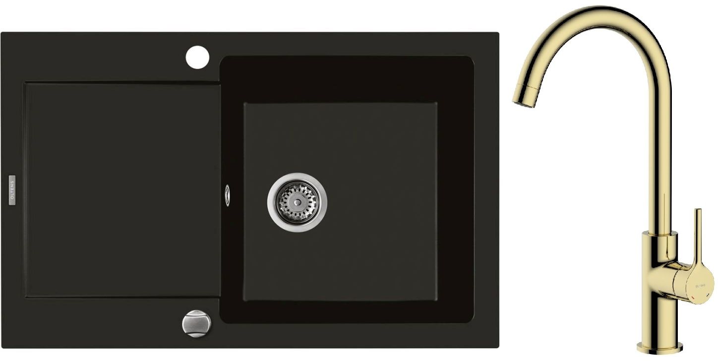 Set Granitspüle Oltens Gravan 72100300, Küchenarmatur Oltens Skafta 35206800