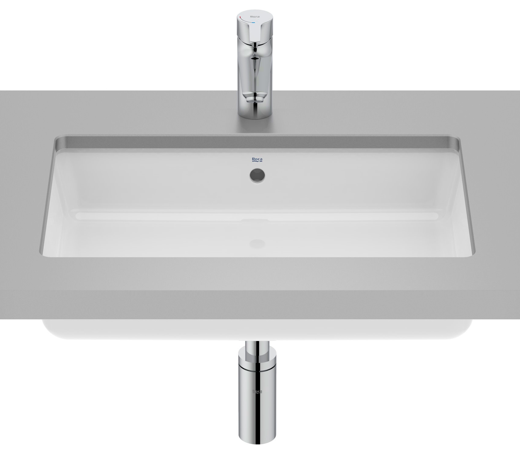 Roca Gap Waschbecken 55x35 cm rechteckig Unterbauwaschbecken weiß glanz A3270YFS00