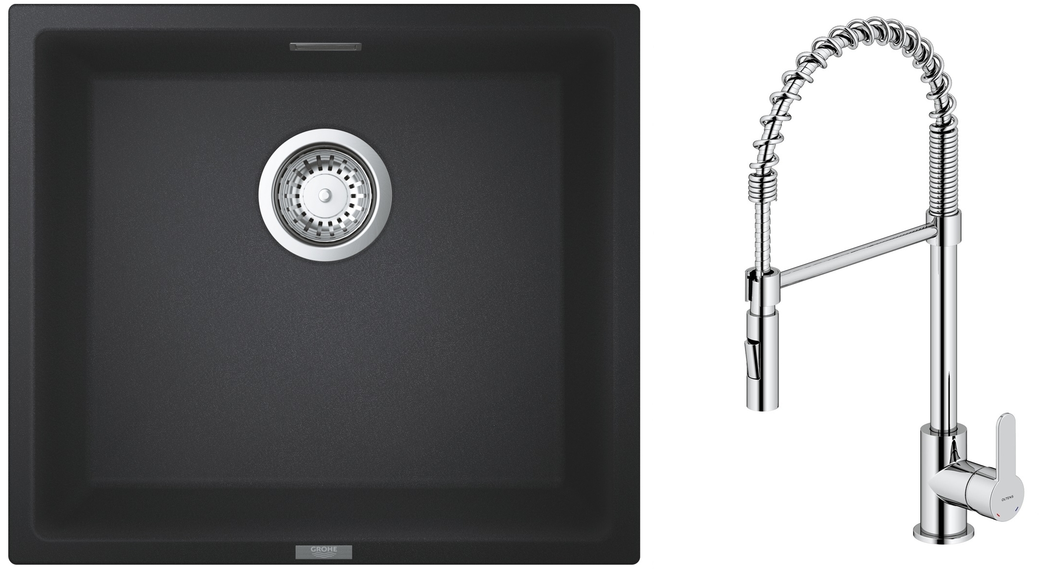 Set Küchenarmatur Oltens Duf 35203100, Granitspüle Grohe K700 31653AP0